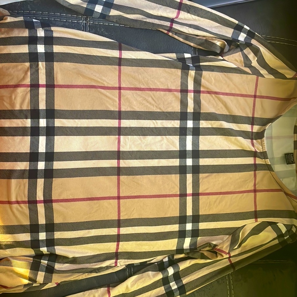 Lildy long sleeve Burberry print dress